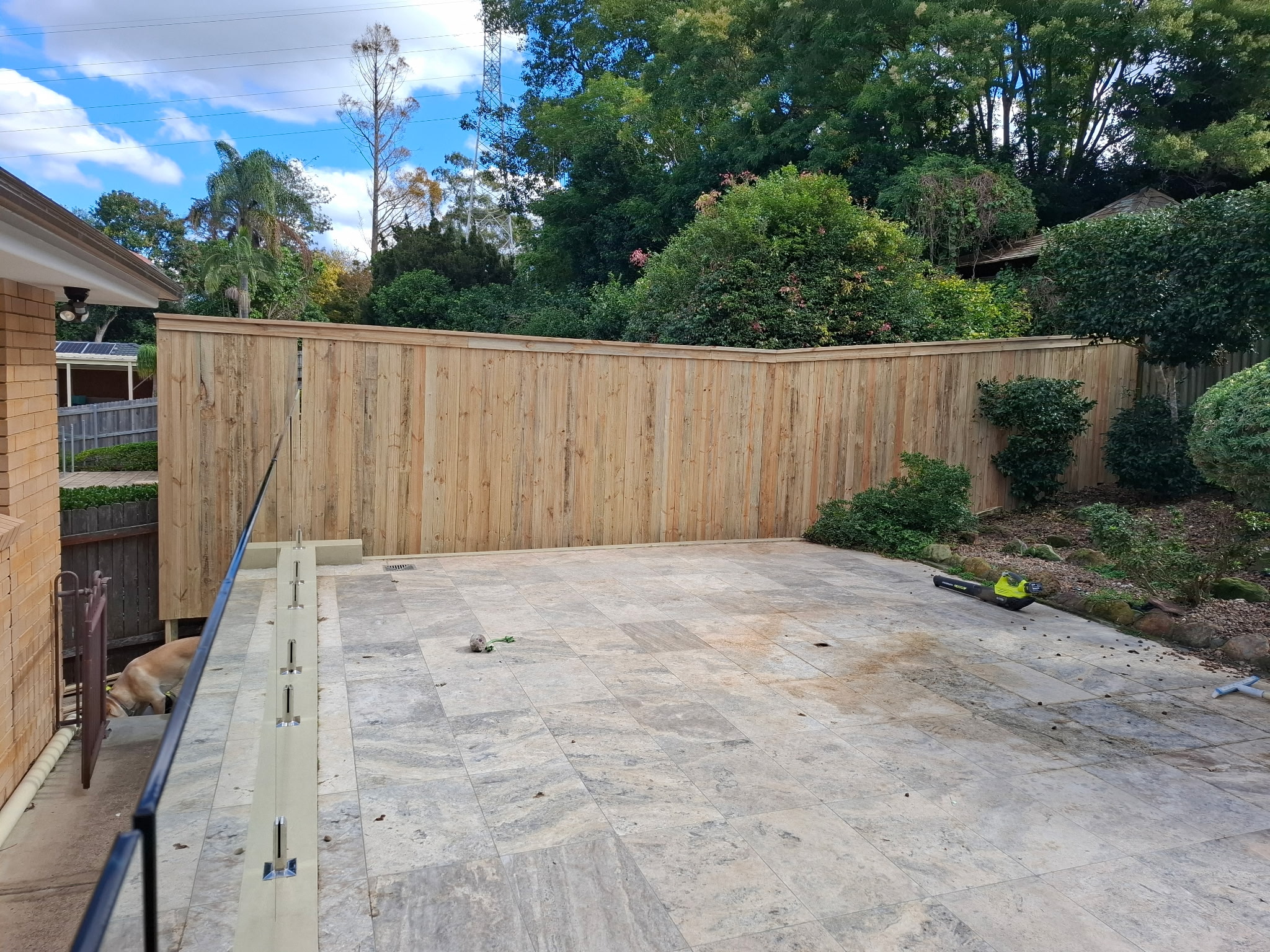 Completed fence and paving project